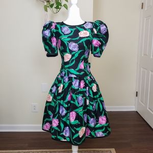Vintage Victor Costa Neiman Marcus Floral Party Dress